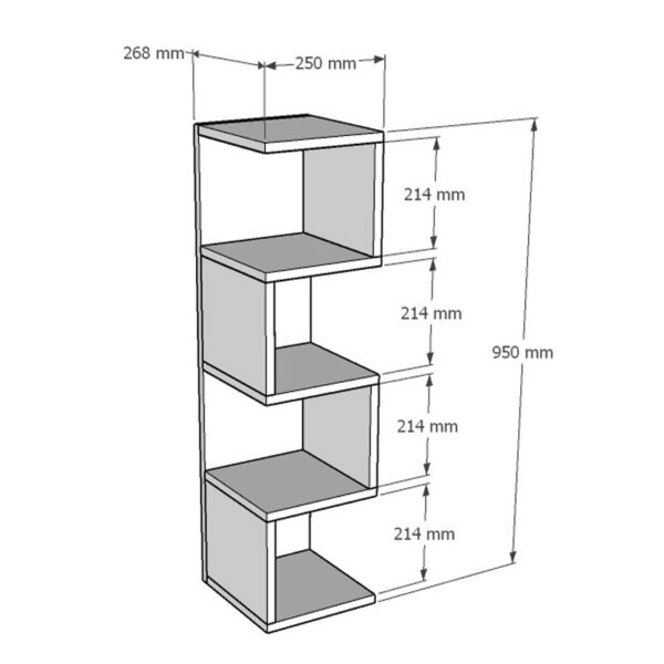Ραφιέρα επιδαπέδια Pratel  σε oak απόχρωση 25x27x95εκ