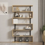 Βιβλιοθήκη Ziza  σε oak  απόχρωση 90x22x162.6εκ