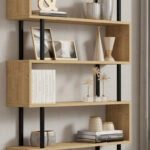 Βιβλιοθήκη Ziza  σε oak  απόχρωση 90x22x162.6εκ