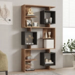Βιβλιοθήκη Cubix  σε sonoma-ανθρακί απόχρωση 90x24,6x171,90εκ
