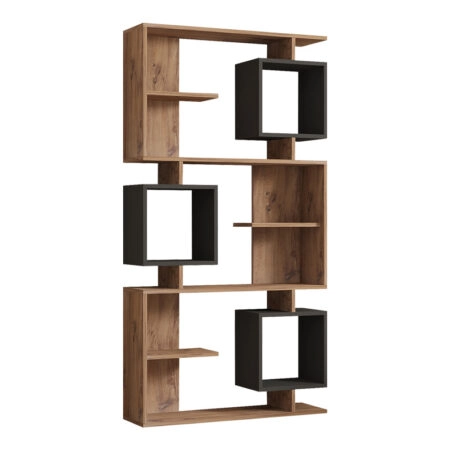 Βιβλιοθήκη Cubix σε sonoma-ανθρακί απόχρωση 90x24,6x171,90εκ