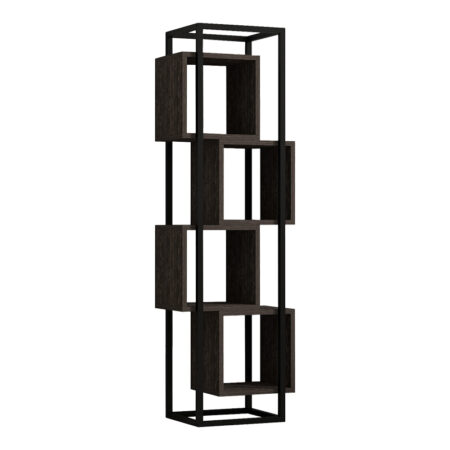 Βιβλιοθήκη Gridur  σε σκούρο καρυδί απόχρωση 44x29x140εκ