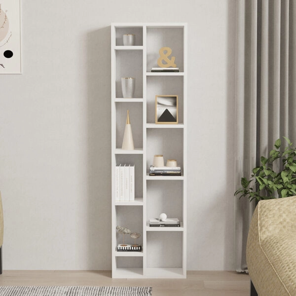 Βιβλιοθήκη Minicu  σε λευκή απόχρωση  44,4x19,6x150εκ