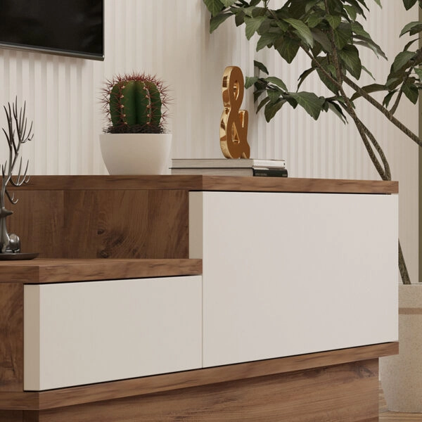 Έπιπλο τηλεόρασης Eclipse σε κρεμ-oak απόχρωση 160x35x35εκ