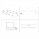 Έπιπλο τηλεόρασης Eclipse σε κρεμ-oak απόχρωση 160x35x35εκ