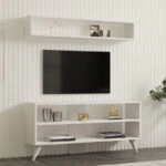 Σύνθετο σαλονιού Prestige  σε λευκή απόχρωση 120x29,6x50εκ
