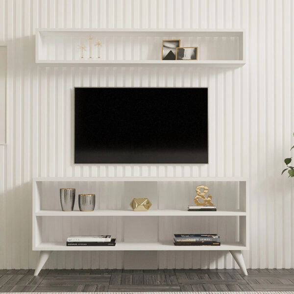 Σύνθετο σαλονιού Prestige  σε λευκή απόχρωση 120x29,6x50εκ