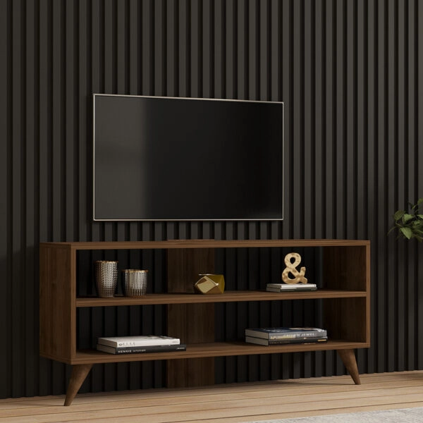 Έπιπλο τηλεόρασης Prestige  σε καρυδί απόχρωση 120x29,6x50εκ