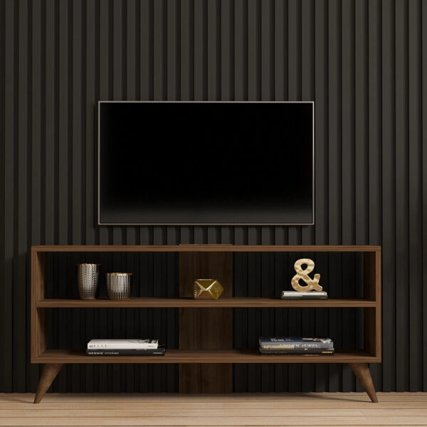 Έπιπλο τηλεόρασης Prestige  σε καρυδί απόχρωση 120x29,6x50εκ