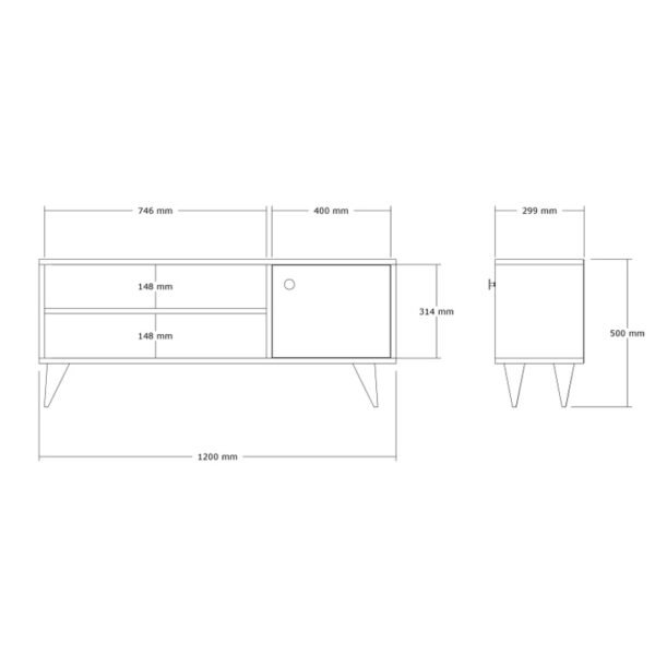 Έπιπλο τηλεόρασης Wison  σε sonoma απόχρωση 120x29x50εκ