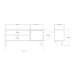 Έπιπλο τηλεόρασης Wison  σε oak απόχρωση 120x29x50εκ