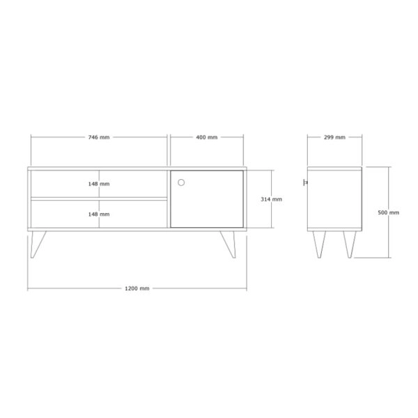 Έπιπλο τηλεόρασης Wison  σε oak απόχρωση 120x29x50εκ