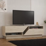 Έπιπλο τηλεόρασης Cogo  σε όψη τραβερτίνας 160x40x45εκ