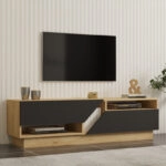 Έπιπλο τηλεόρασης Cogo  σε oak- ανθρακί απόχρωση 160x40x45εκ