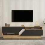 Έπιπλο τηλεόρασης Cogo  σε oak- ανθρακί απόχρωση 160x40x45εκ