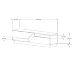 Έπιπλο τηλεόρασης Cogo  σε oak- ανθρακί απόχρωση 160x40x45εκ