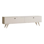 Έπιπλο τηλεόρασης Jate  σε λευκή απόχρωση 160x25x40εκ