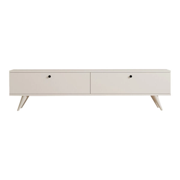 Έπιπλο τηλεόρασης Jate  σε λευκή απόχρωση 160x25x40εκ