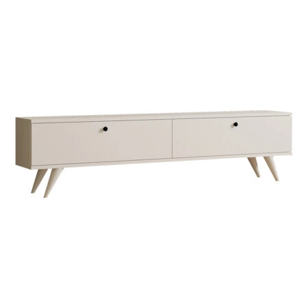 Έπιπλο τηλεόρασης Jate  σε λευκή απόχρωση 160x25x40εκ