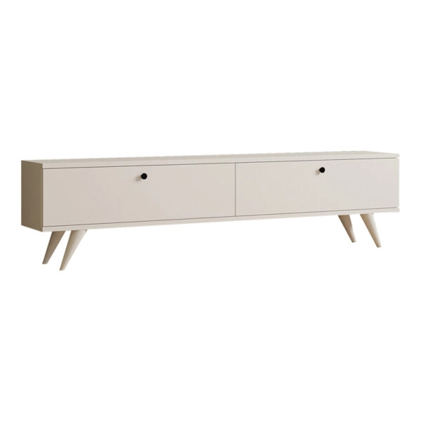 Έπιπλο τηλεόρασης Jate  σε λευκή απόχρωση 160x25x40εκ