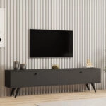 Έπιπλο τηλεόρασης Jate  σε ανθρακί απόχρωση 160x25x40εκ