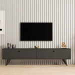 Έπιπλο τηλεόρασης Jate  σε ανθρακί απόχρωση 160x25x40εκ