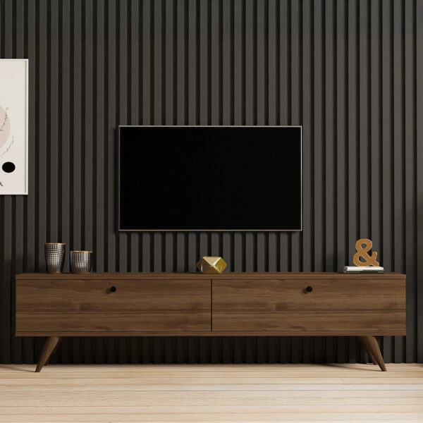 Έπιπλο τηλεόρασης Jate  σε καρυδί απόχρωση 160x25x40εκ