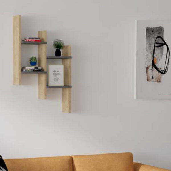 Ραφιέρα τοίχου Tabal  σε oak απόχρωση 49.4x14.5x85εκ
