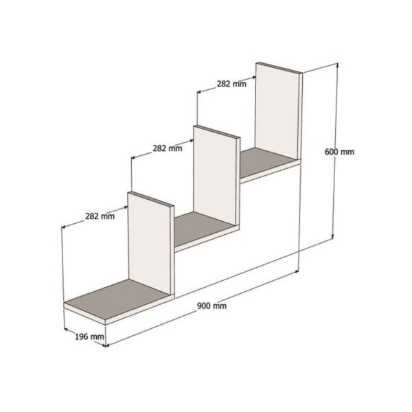 Ραφιέρα τοίχου Mauer σε καρυδι απόχρωση 90x19,6x60εκ