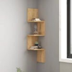 Ραφιέρα γωνιακή τοίχου Insta σε oak απόχρωση 25x25x105,5εκ