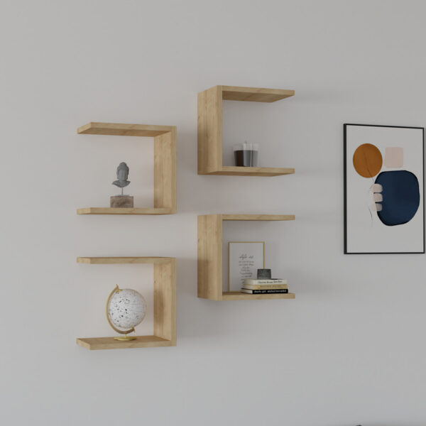 Ραφιέρα τοίχου Perari 4τεμ.σε oak απόχρωση 30x19.6x30εκ