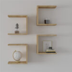 Ραφιέρα τοίχου Perari 4τεμ.σε oak απόχρωση 30x19.6x30εκ