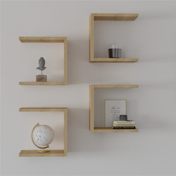 Ραφιέρα τοίχου Perari 4τεμ.σε oak απόχρωση 30x19.6x30εκ