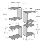 Ραφιέρα τοίχου Perari  4τεμ.σε λευκή  απόχρωση 30x19.6x30εκ