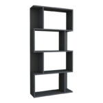 Βιβλιοθήκη Kadu  σε ανθρακί απόχρωση  72x22x147εκ