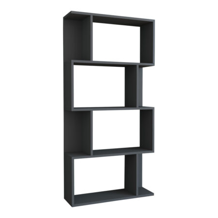 Βιβλιοθήκη Kadu  σε ανθρακί απόχρωση  72x22x147εκ