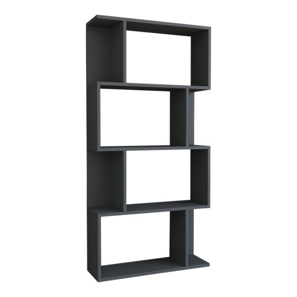 Βιβλιοθήκη Kadu  σε ανθρακί απόχρωση  72x22x147εκ