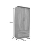 Ντουλάπα ρούχων δίφυλλη OLYMPUS  σε sonoma απόχρωση 81x57x183εκ