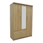 Ντουλάπα ρούχων τρίφυλλη OLYMPUS  σε sonoma απόχρωση 120x57x183εκ