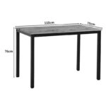 Τραπέζι Witte  MDF/Metal σε sonoma απόχρωση με μαύρο πόδι 110x70x76εκ