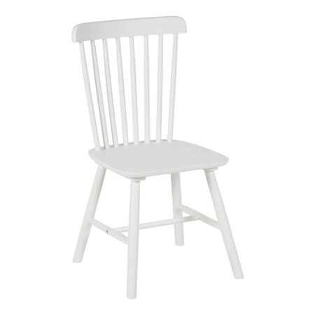 Καρέκλα Melia pakoworld rubberwood σε λευκή απόχρωση 45x51x87εκ