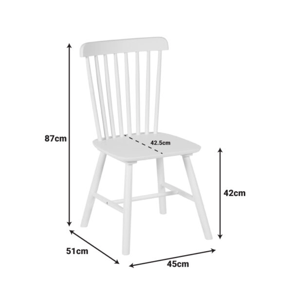 Καρέκλα Melia  rubberwood σε λευκή απόχρωση 45x51x87εκ