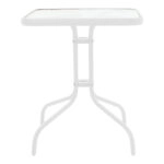 Τραπέζι Watson  μέταλλο λευκό- γυαλί 70x70x70εκ