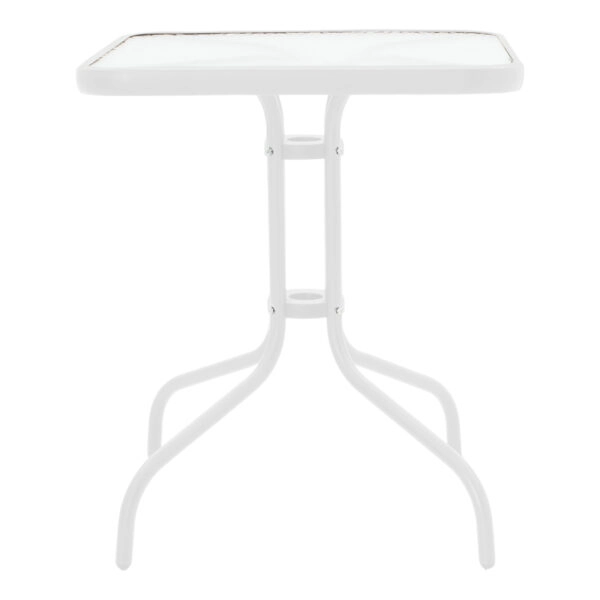 Τραπέζι Watson  μέταλλο λευκό- γυαλί 70x70x70εκ