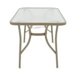 Τραπέζι Ensure  μέταλλο σαμπανιζέ-γυαλί 140x80x70εκ