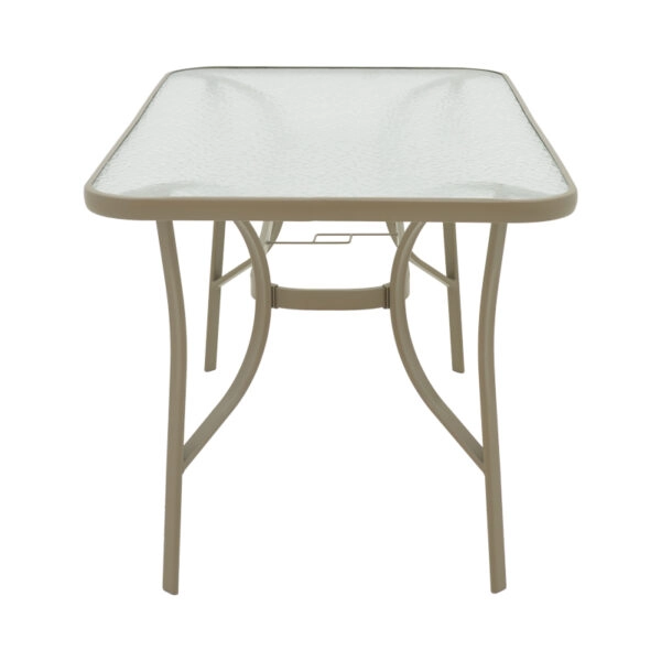 Τραπέζι Ensure  μέταλλο σαμπανιζέ-γυαλί 140x80x70εκ