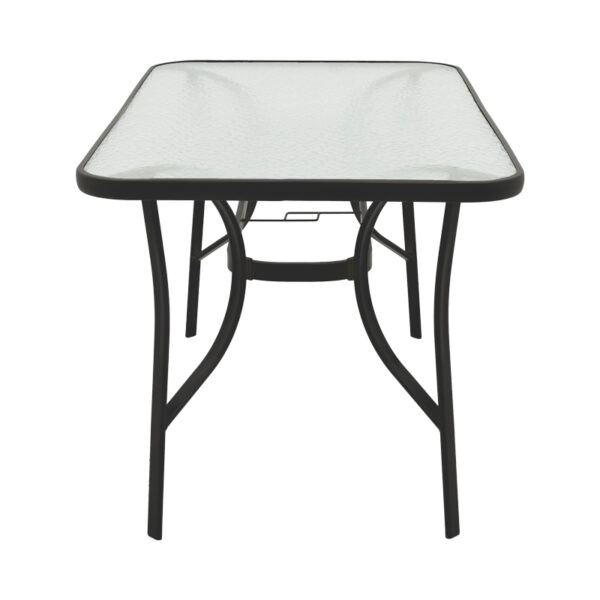 Τραπέζι Ensure  μέταλλο μαύρο-γυαλί 140x80x70εκ