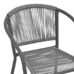 Πολυθρόνα Lindaria  στοιβαζόμενη μέταλλο-pe rattan σε ανθρακί απόχρωση 54x63x74εκ