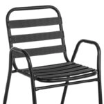 Τραπεζαρία Watson-Sussie σετ 3τεμ μέταλλο μαύρο-γυαλί Φ60x70εκ