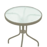 Τραπεζαρία Watson-Lindaria  σετ 3τεμ μέταλλο σαμπανιζέ-γυαλί Φ60x70εκ